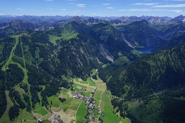 Aerial View Landscape Valleys Mountains Tyrol Austria — Stock Photo, Image