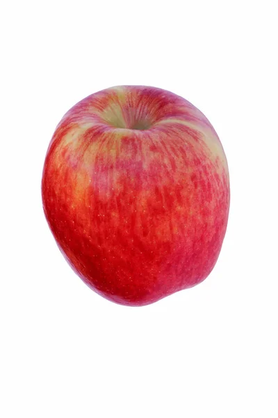 Rött Äpple Isolerad Vit Bakgrund — Stockfoto
