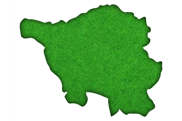 Mapa Verde Irlanda Con Bandera Sobre Fondo Blanco — Foto de Stock