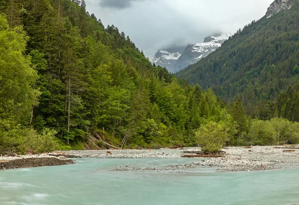 Nad Rzeką Hornbach Tyrolu Austria — Zdjęcie stockowe