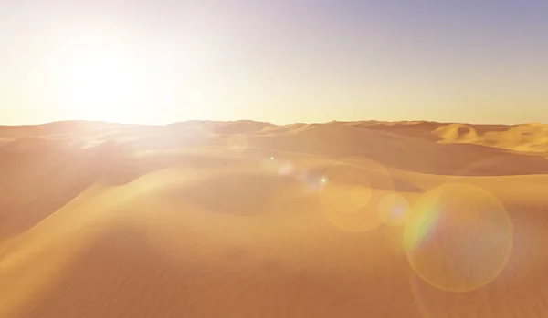 Sunset Desert Concept Drought Heat Global Warming Rendering — Stock Photo, Image