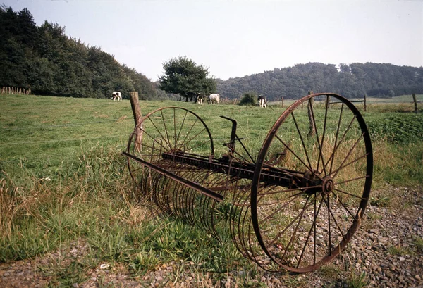Παλιό Ξύλινο Ποδήλατο Στο Πάρκο — Φωτογραφία Αρχείου