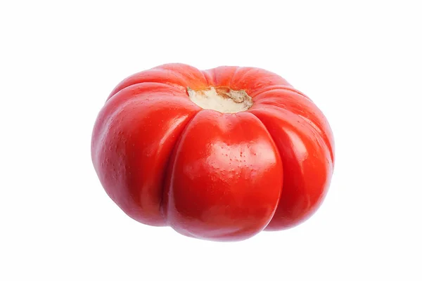 Tomate Rouge Isolée Sur Fond Blanc — Photo