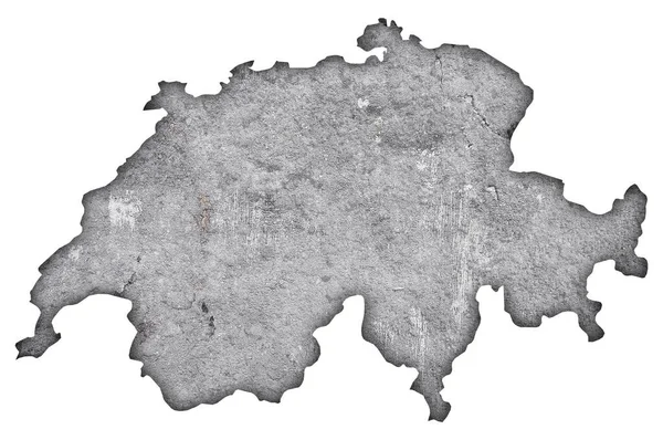 Mappa Della Svizzera Con Vecchia Vernice — Foto Stock