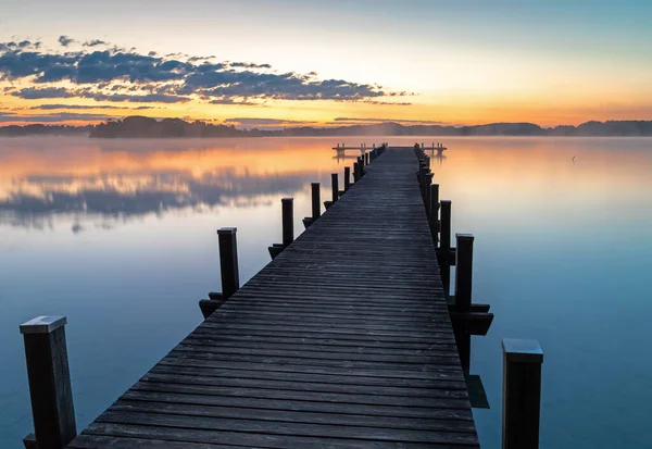 Dawn Lake Woerthsee Baviera Alemanha — Fotografia de Stock