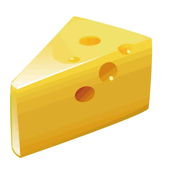 Cheese Icon Isometric Yellow Vector Illustration — Stock Photo, Image