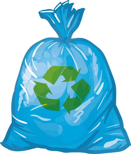 Illustratie Van Een Blauwe Recycle Tas Met Een Recycling Symbool — Stockfoto