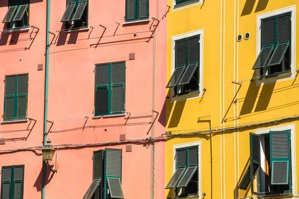 Vedere Frumoasele Case Colorate Din Cinque Terre Italia Într Însorită — Fotografie, imagine de stoc