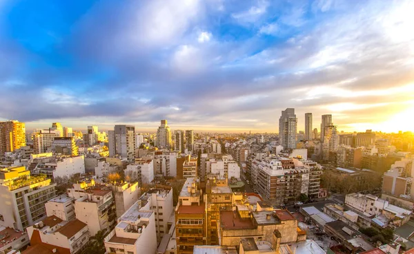 View Skyline City Colorful Clouds Pass Light Setting Sun Buenos — Stock Photo, Image