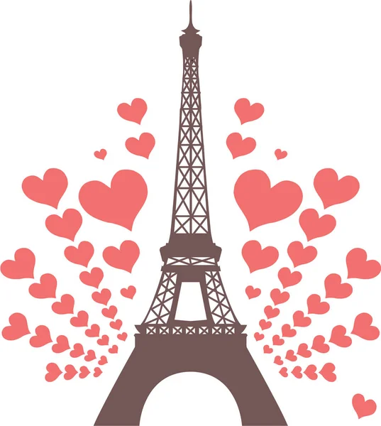 Torre Eiffel Con Cuore Cuore — Foto Stock