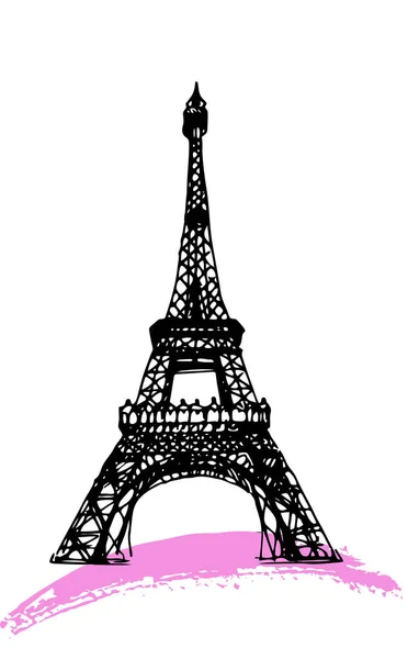 Eiffel Tower Ilustração Vetor Sobre Fundo Branco — Fotografia de Stock
