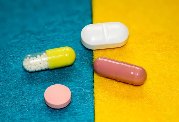 Close Medicamentos Comprimidos Cápsulas — Fotografia de Stock