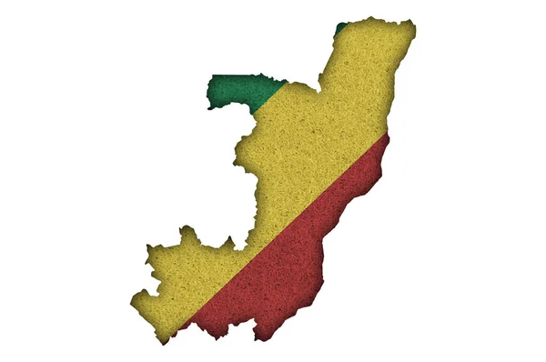 Kongos Karta Och Flagga Filt — Stockfoto