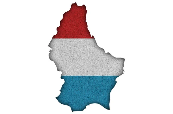 Kaart Van Het Land Met Vlag — Stockfoto