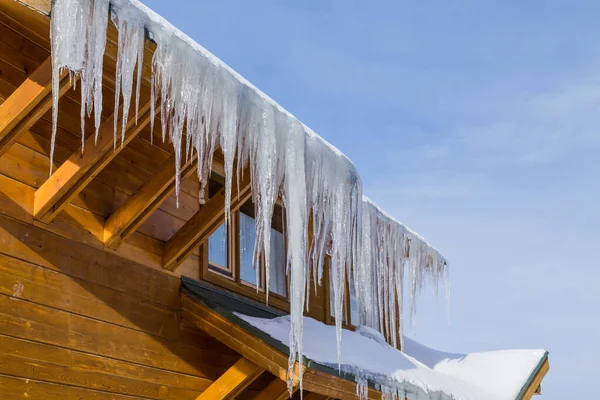 Icicles Roof House Stock Image