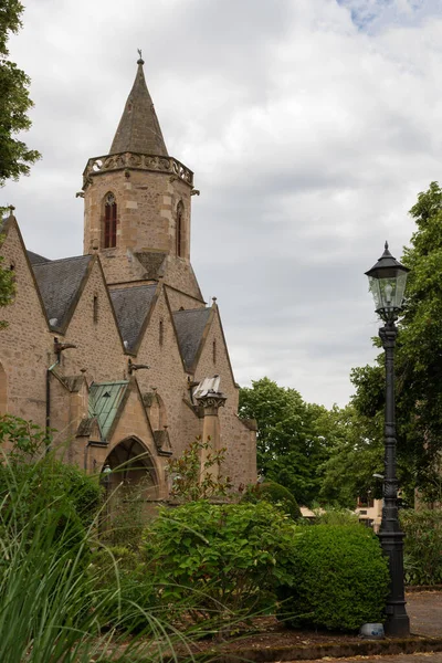 Församlingskyrkan Saint Matthias Bad Sobernheim Mot Molnig Himmel Tyskland — Stockfoto