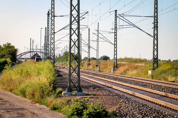 Uitzicht Rails Spoorwegsystemen Elektromagnetische Spoorsystemen — Stockfoto