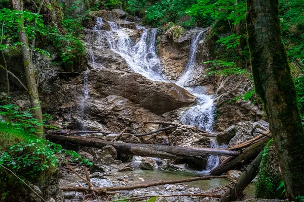 Hiking Lainbach Waterfalls Kochel See Bavaria Germany — Stock Photo, Image