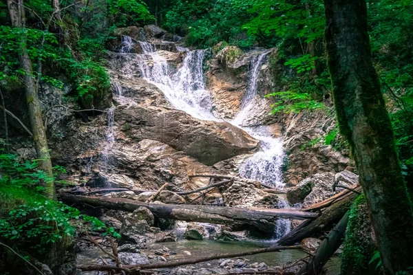 Wanderung Den Lainbach Wasserfällen Bei Kochel See Bayern Deutschland — Stockfoto