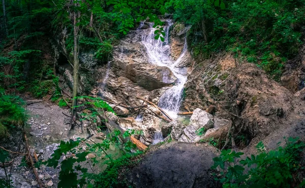 Hiking Lainbach Waterfalls Kochel See Bavaria Germany — Stock Photo, Image