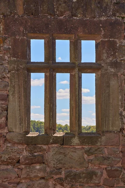 Nubes Blancas Cielo Azul Detrás Una Ventana — Foto de Stock