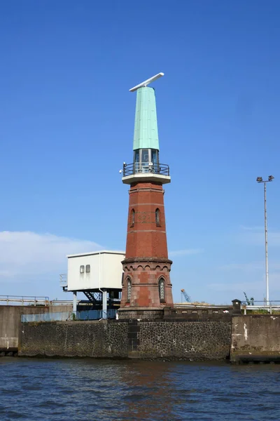 Leuchtturm Ellerholzhafen Hamburg — Stockfoto