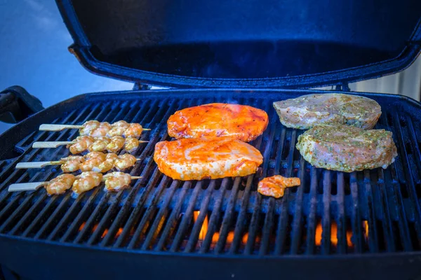 Steak Fish Gas Grill — Stock Photo, Image