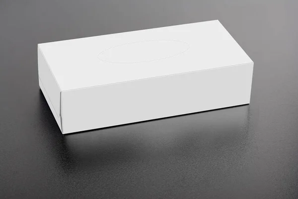 Witte Blanco Tissue Box Zwarte Achtergrond Bewerkbare Mock Series Klaar — Stockfoto