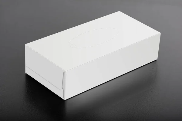 Caja Papel Blanco Blanco Sobre Fondo Negro Serie Maquetas Editables — Foto de Stock