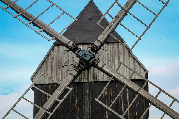 Utsikt Detaljer Välbevarad Gammal Post Kvarn — Stockfoto