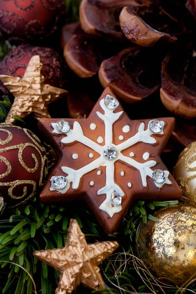 Decoración Navidad Con Decoraciones — Foto de Stock