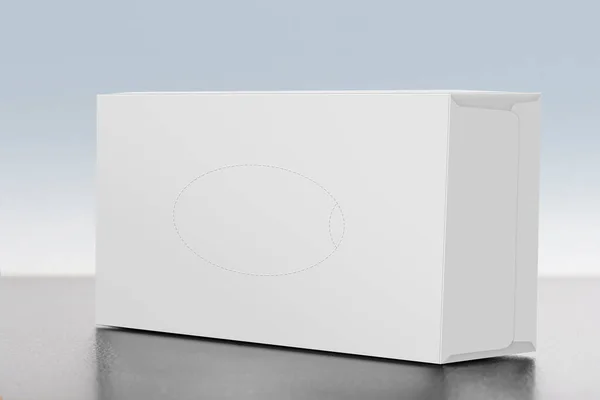 Caja Papel Blanco Blanco Mesa Plantilla Serie Maquetas Editables Lista — Foto de Stock