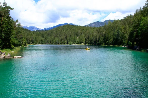 Vista Sobre Eibsee Abaixo Zugspitze Baviera — Fotografia de Stock