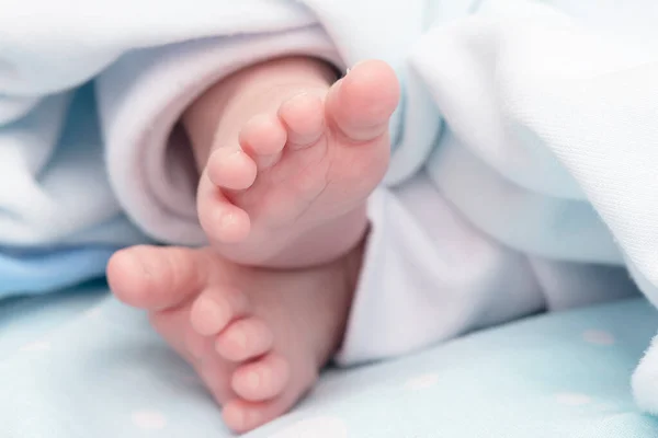 Detailaufnahme Eines Neugeborenen Das Friedlich Bett Schlief Makroaufnahme — Stockfoto