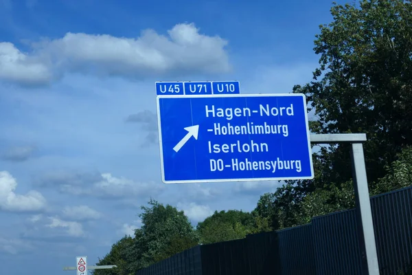 Autobahnabfahrt Hagen Nord — Stockfoto