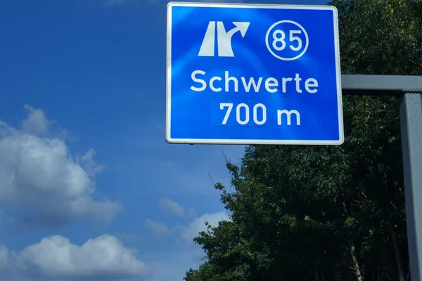 Szövetségi Autópálya Kijárat Schwerte — Stock Fotó
