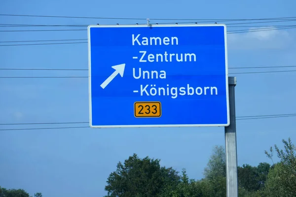 Autobahnabfahrt Kamener Zentrum — Stockfoto