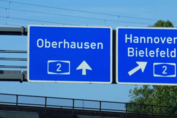 Szövetségi Autópálya Kijárat Oberhausen Hannover Bielefeld — Stock Fotó