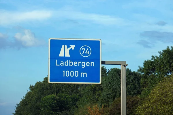 Autobahnabfahrt Ladbergen — Stockfoto