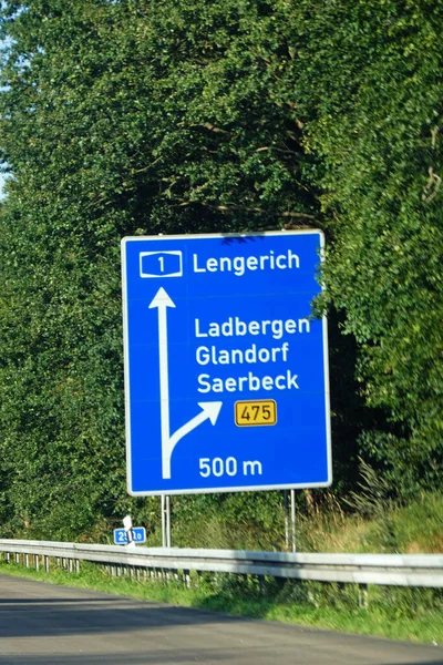 Szövetségi Autópálya Kijárat Lengerich Ladbergen Glandorf Saerbeck — Stock Fotó
