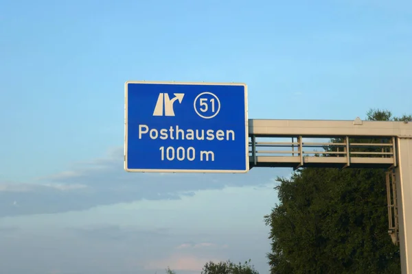 連邦高速道路の出口Posthausen — ストック写真