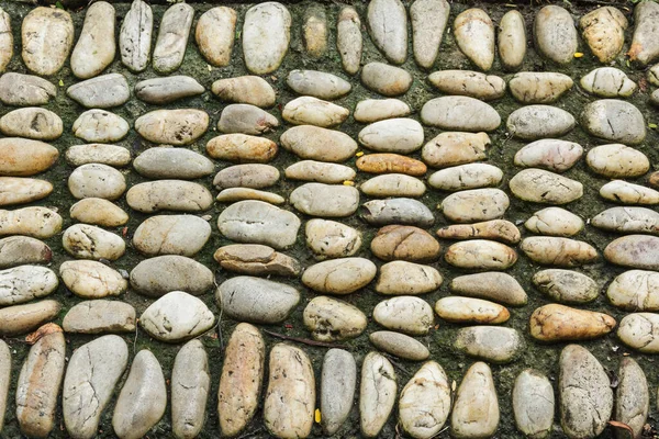 Textura Fondo Una Pared Piedra Con Piedras Guijarros —  Fotos de Stock