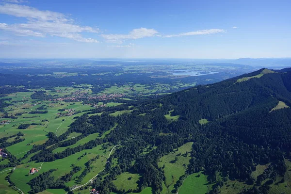 Widok Powietrza Dolinę Góry Pobliżu Oberammergau — Zdjęcie stockowe