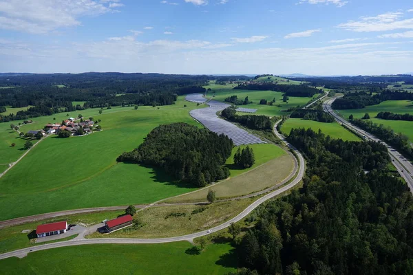 Letecký Pohled Zelená Pole Louky Pozadí — Stock fotografie