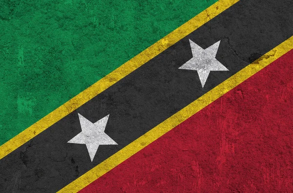 Bandiera Saint Kitts Nevis Sul Cemento Armato — Foto Stock
