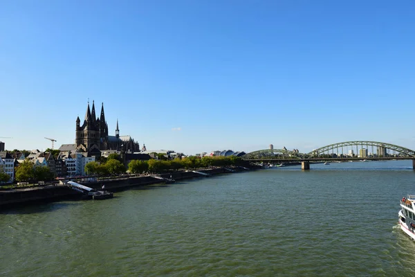Cathédrale Cologne Pont Hohenzollern Cologne Allemagne — Photo