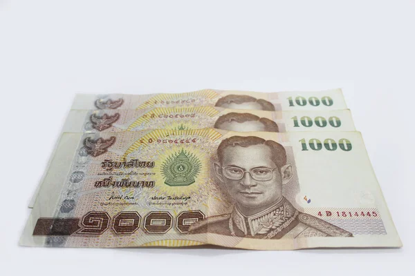 Närbild Thailändska Baht Sedlar — Stockfoto