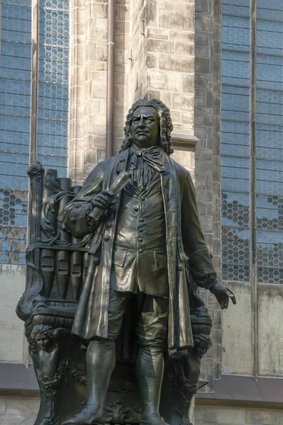 Monumento Johann Sebastian Bach Frente Thomaskirche Leipzig — Foto de Stock