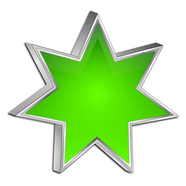 Πράσινο Κενό Κουμπί Αστέρι Εικονογράφηση — Φωτογραφία Αρχείου