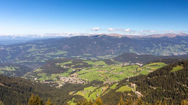 Pohled Seiser Alm Alpe Siusi Dolů Údolí Seis Siusi Jižní — Stock fotografie